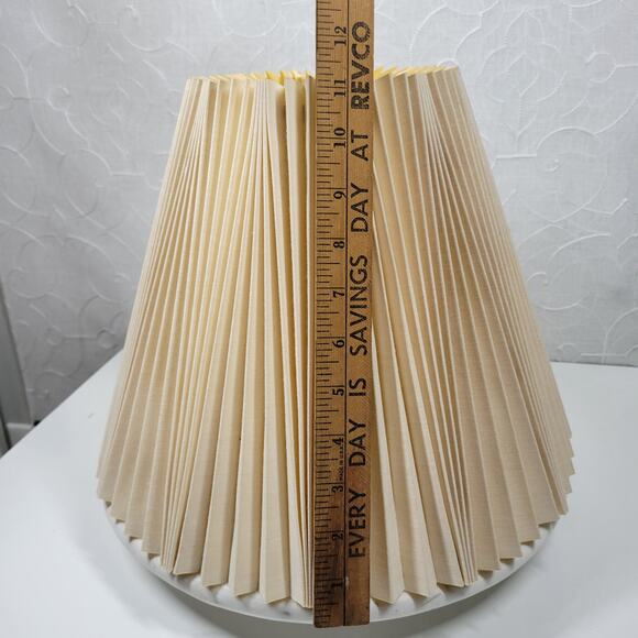 Vintage Stiffel Inverted Pinch Pleat Lamp Shade 11" Cream Fabric Accordion Retro - Picture 14 of 16